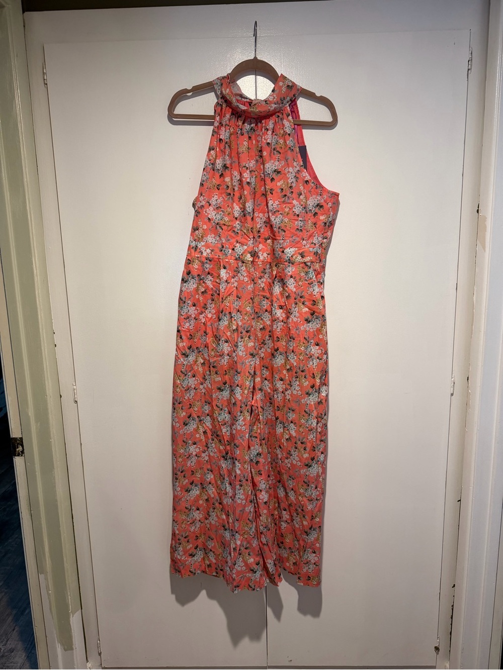 J. Crew Coral Floral Halter Jumpsuit Romper